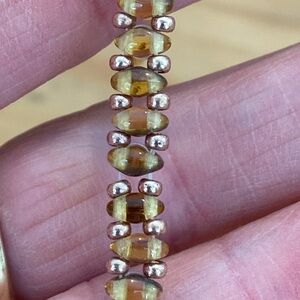 🎉 GENUINE CZECH GLASS AND GOLD BRACELET ‼️
